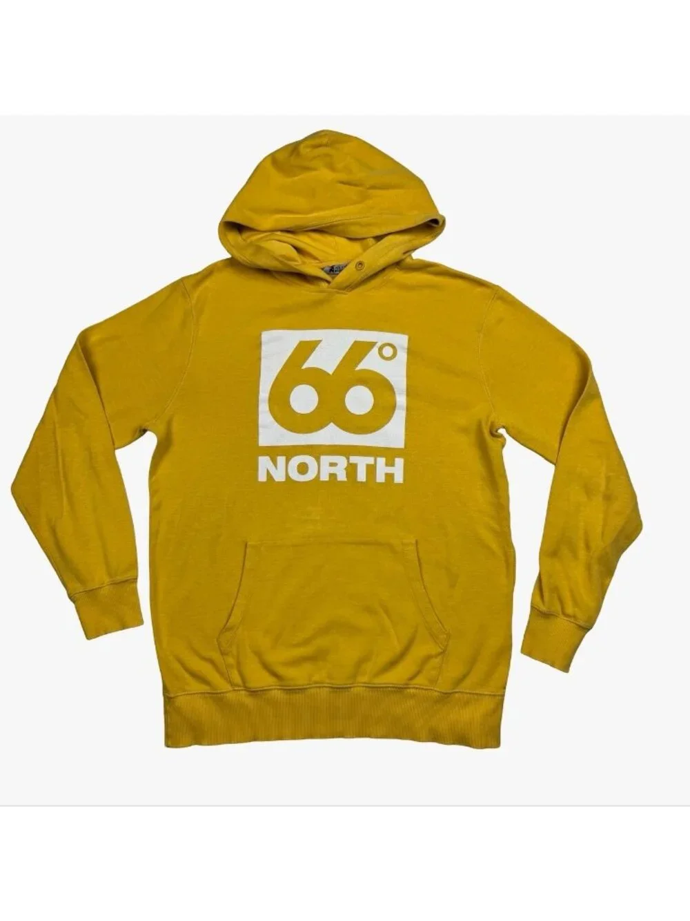 66° North Iceland Men's 100% Cotton Blend Logo Hoodie Gold • Small_2